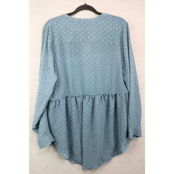 Torrid Semi-Sheer Long Puff Sleeves Tunic-Size 2X-Button Down-Hi-Lo - Picture 7 of 8